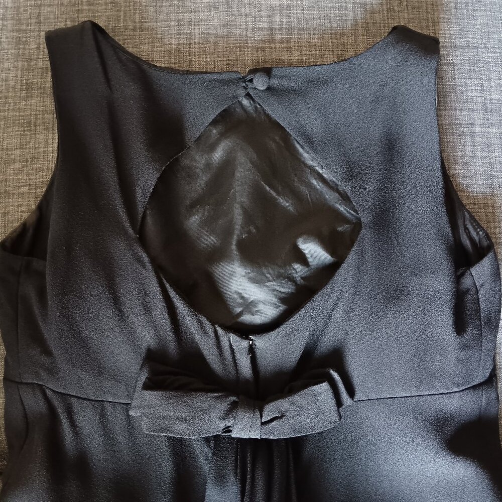 Vintage 1960s Little Black Dress The House of Nu-Mode Toronto Cut Out Back Bow